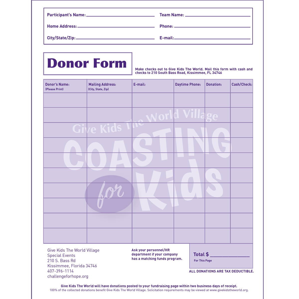 Offline Donation Form